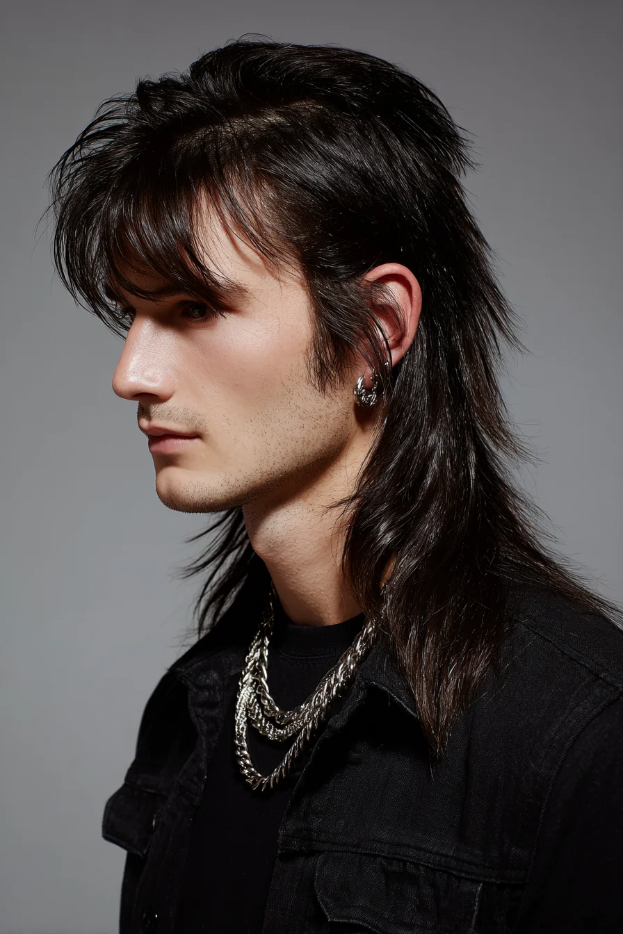 Textured Modern Mullet with Fringe — Mens Layered Shag Hairstyle