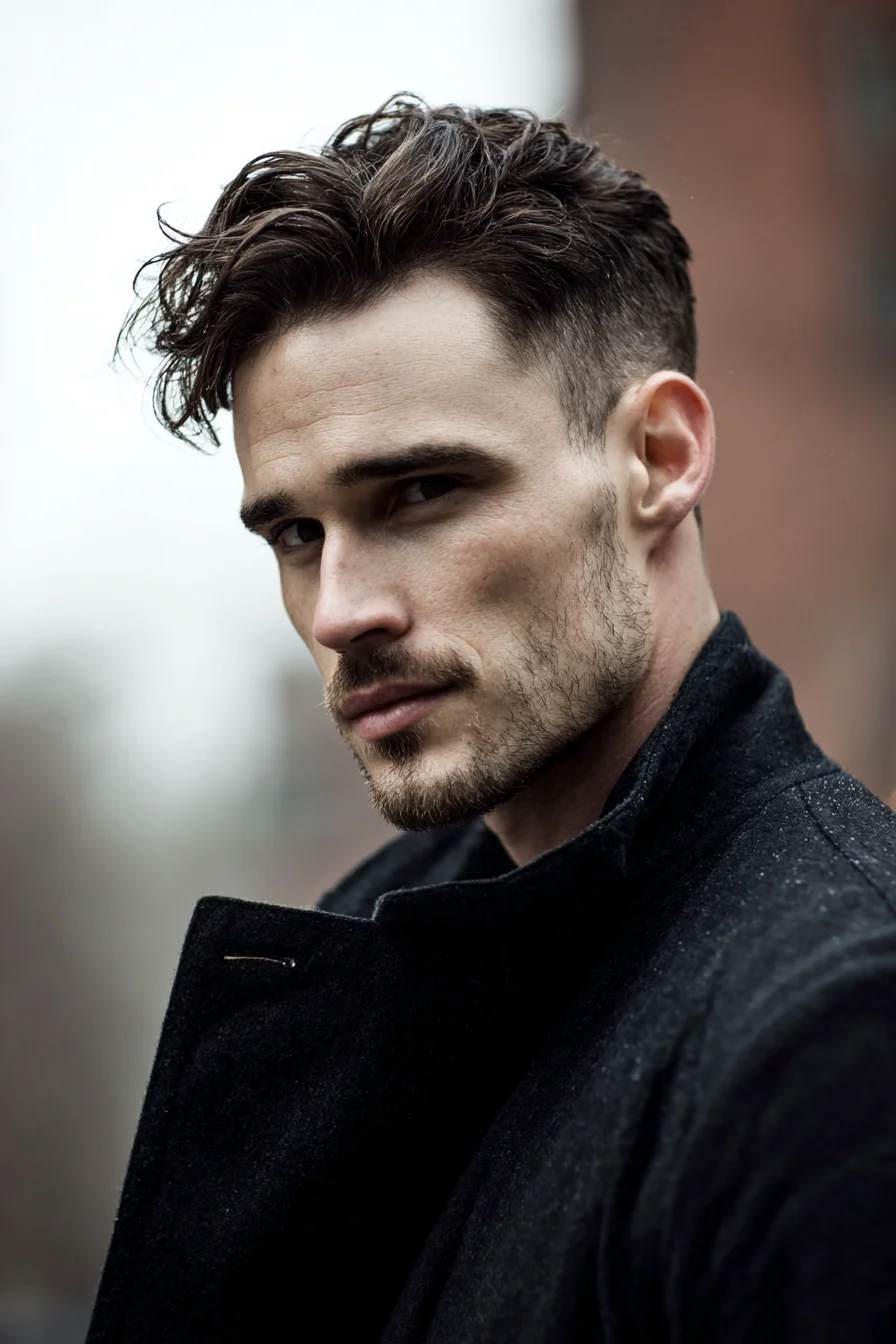 Textured Modern Quiff with Low Fade — Mens Short Sides, Long Top Hairstyle
