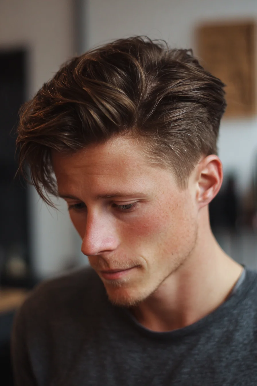 Textured Modern Quiff with Short Tapered Sides