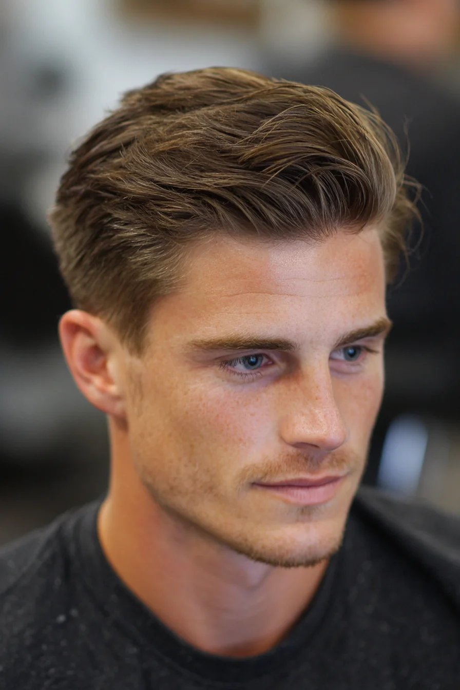 Textured Modern Quiff with Tapered Sides — Mens Short Back & Sides
