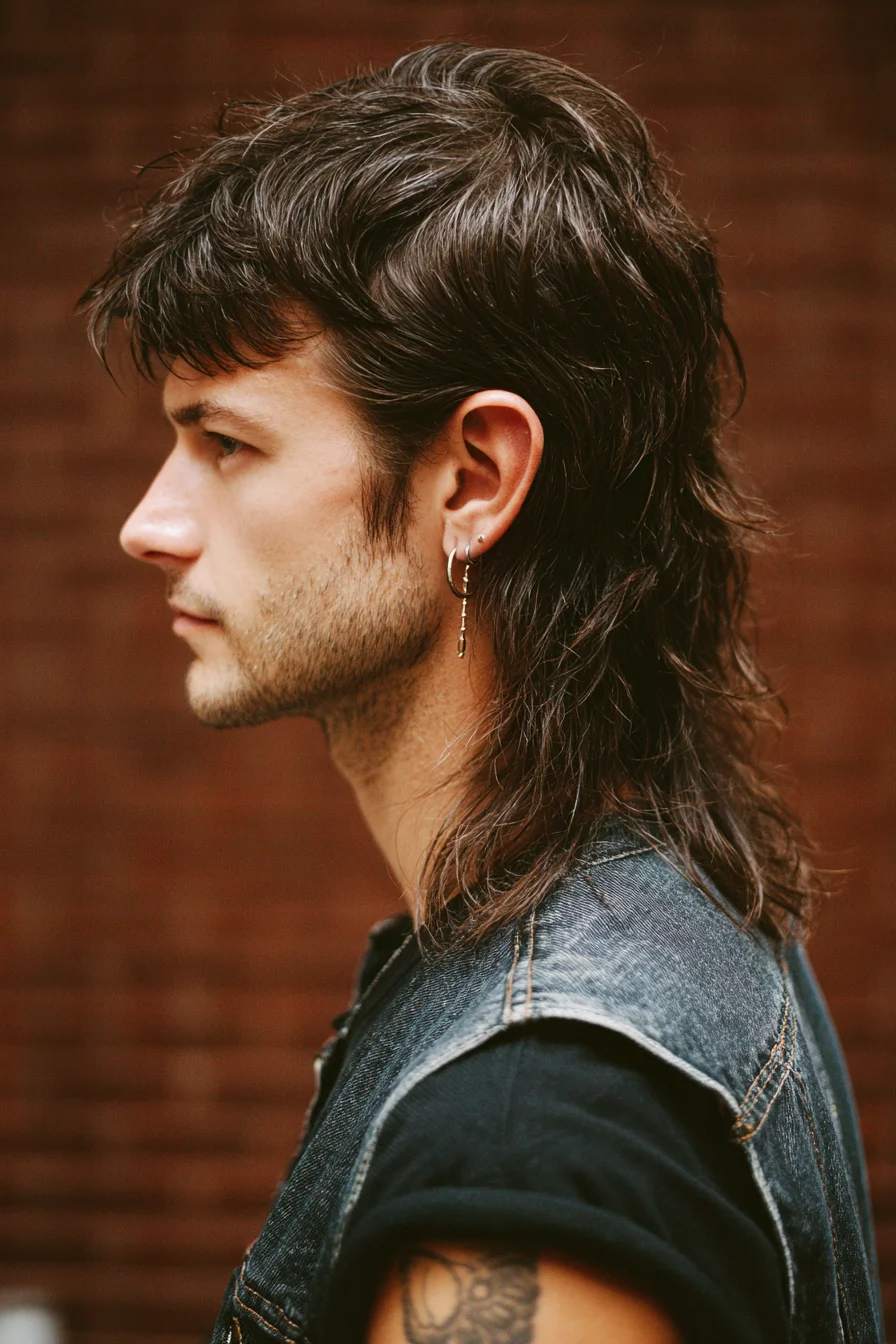 Textured Mullet Shag for Men — Medium-Length Layered Cut
