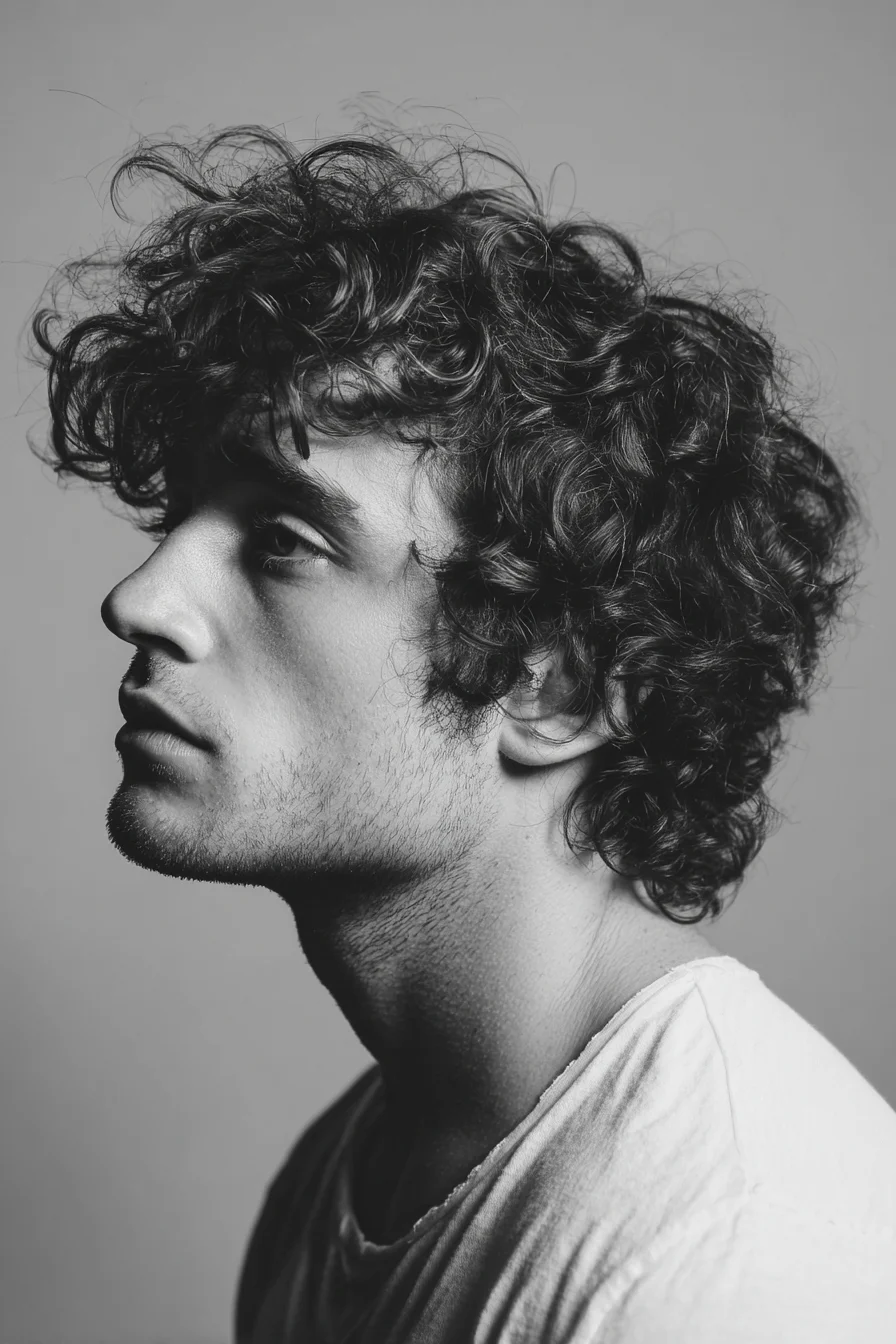 Textured Natural Curls — Medium-Length Mens Curly Crop