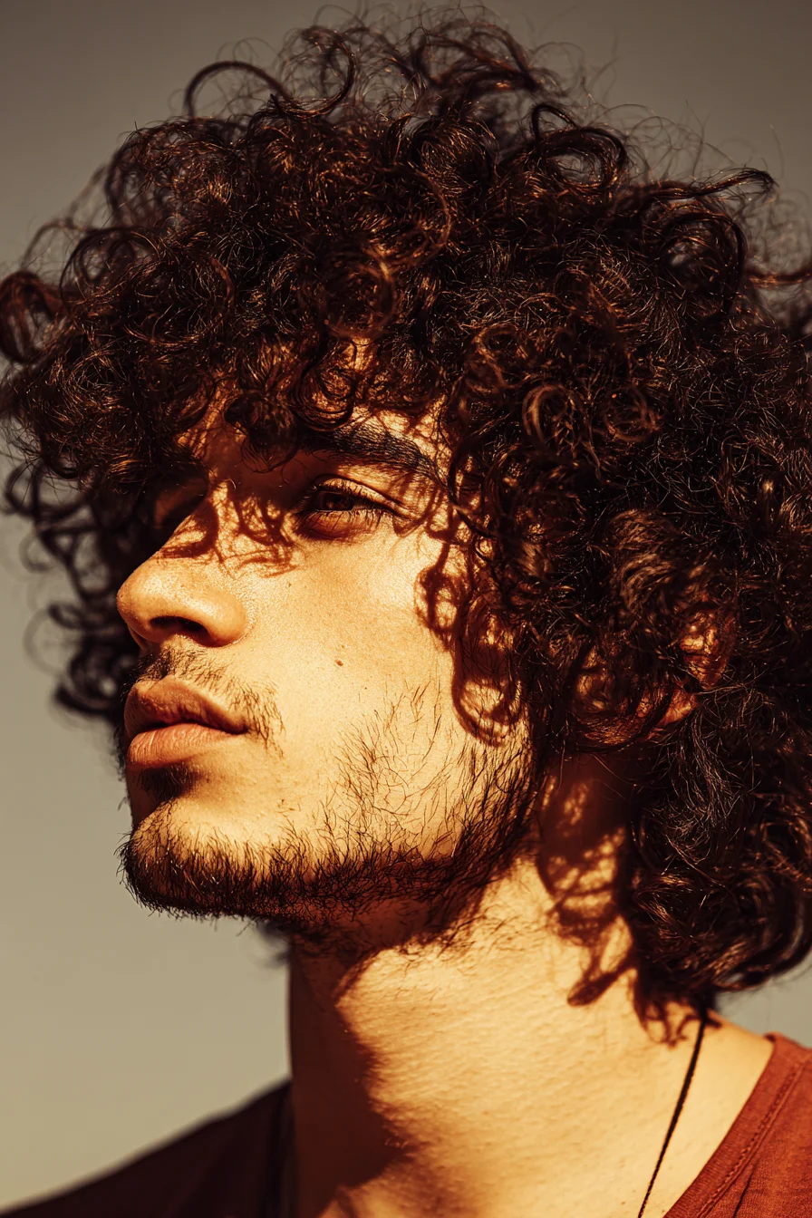 Textured Natural Curls with Tapered Sides — Mens Curly Hairstyle