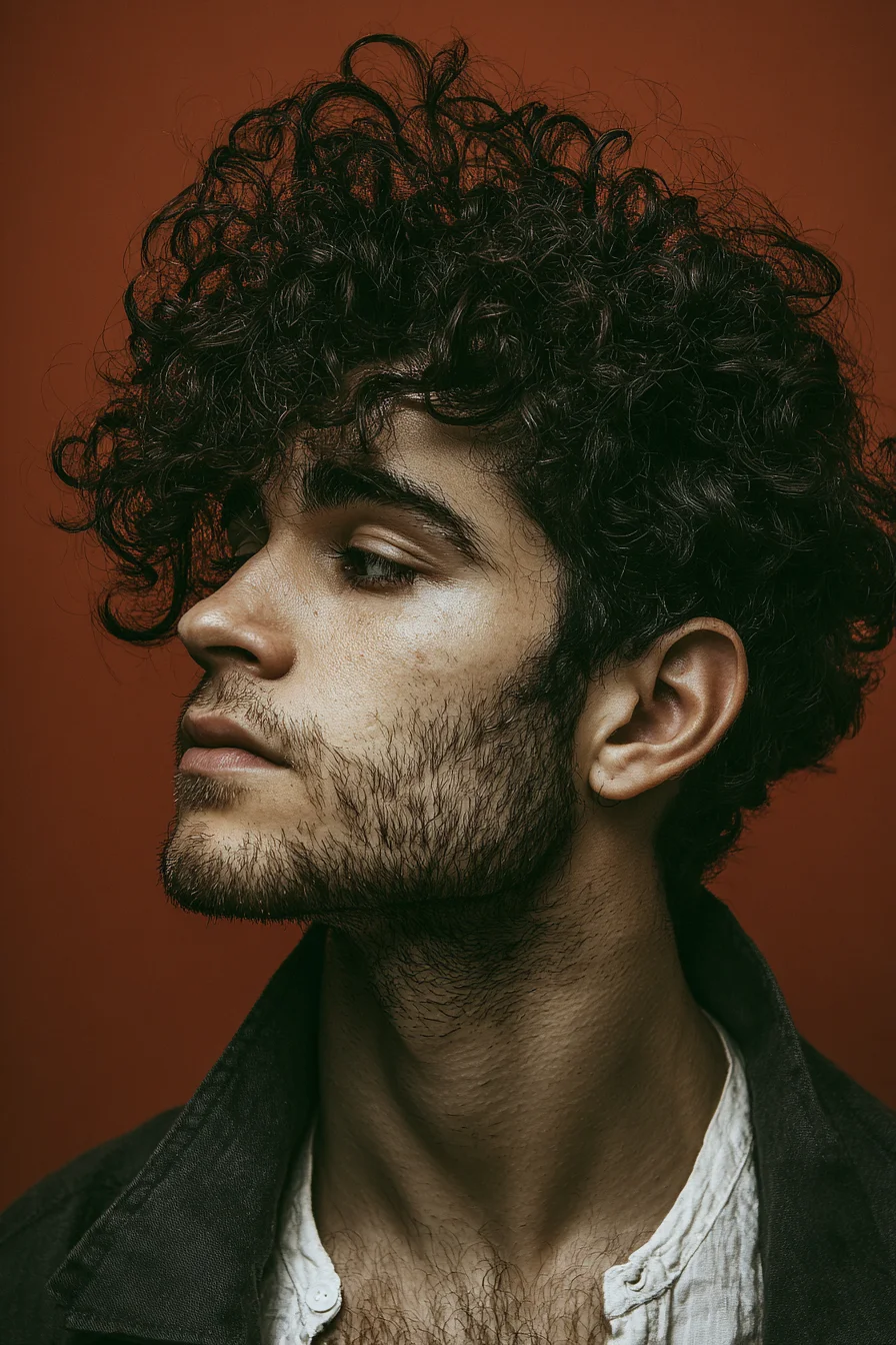 Textured Natural Curls with Tapered Sides