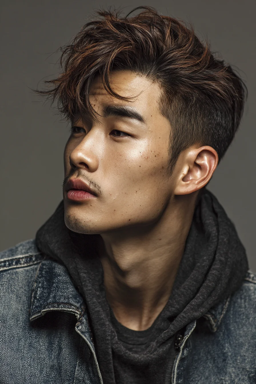 Textured Quiff with Low Fade – Modern Mens Medium-Length Hairstyle