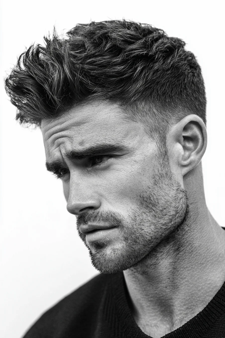 Textured Quiff with Low Fade — Modern Mens Short Back & Sides