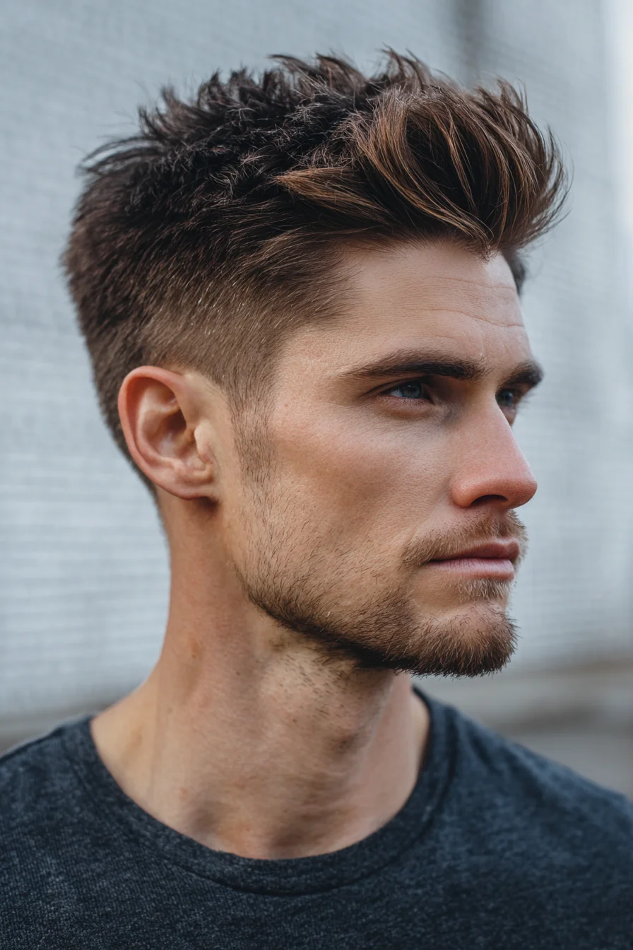 Textured Quiff with Low Taper Fade – Modern Mens Hairstyle