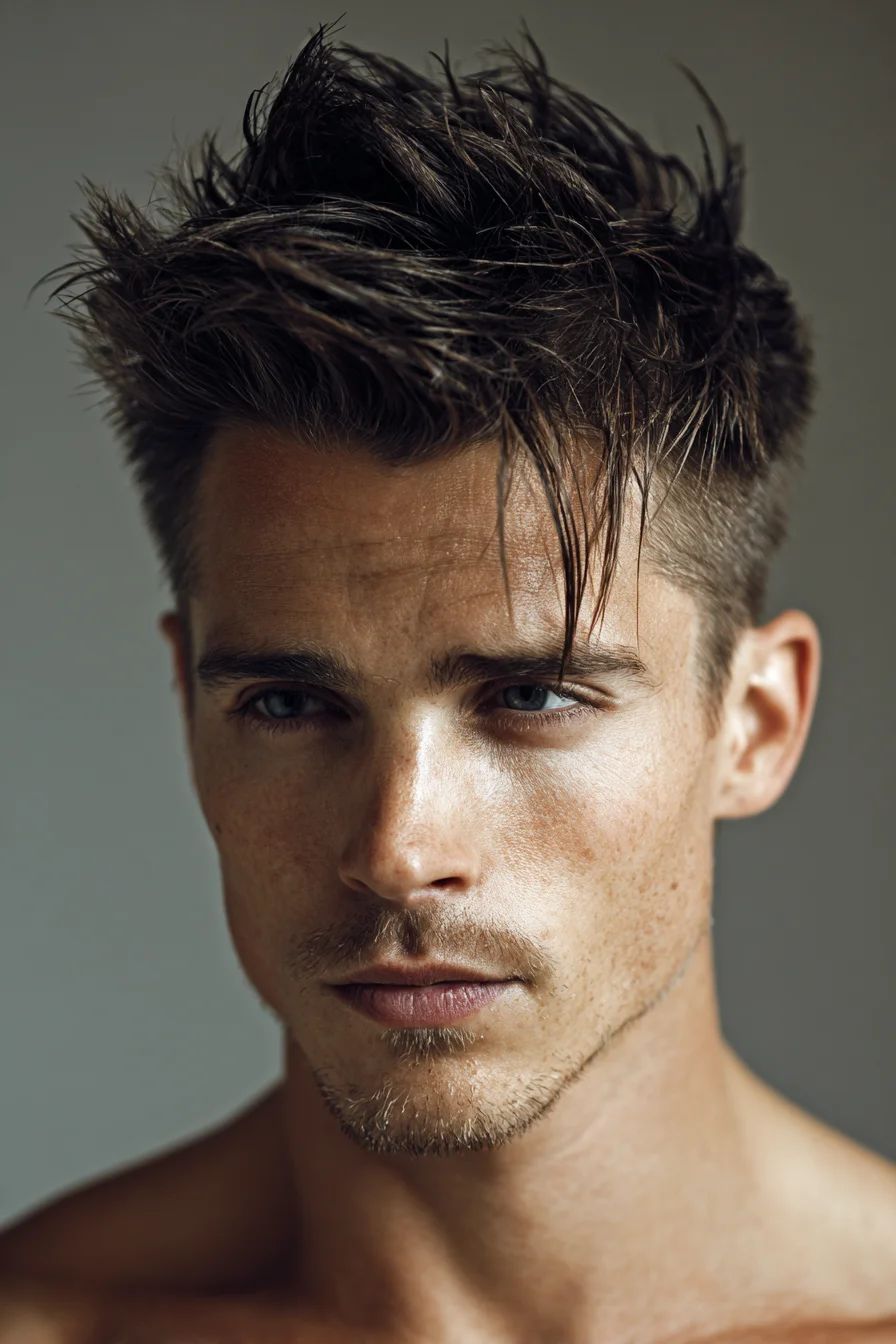 Textured Quiff with Short Sides — Modern Men’s Messy Volume Hairstyle