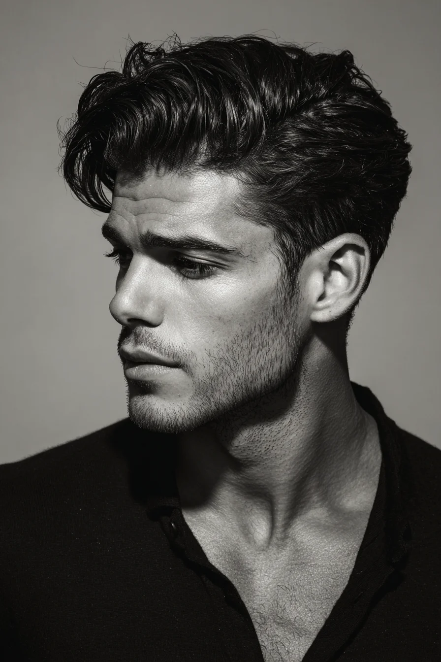 Textured Quiff with Tapered Sides for Men
