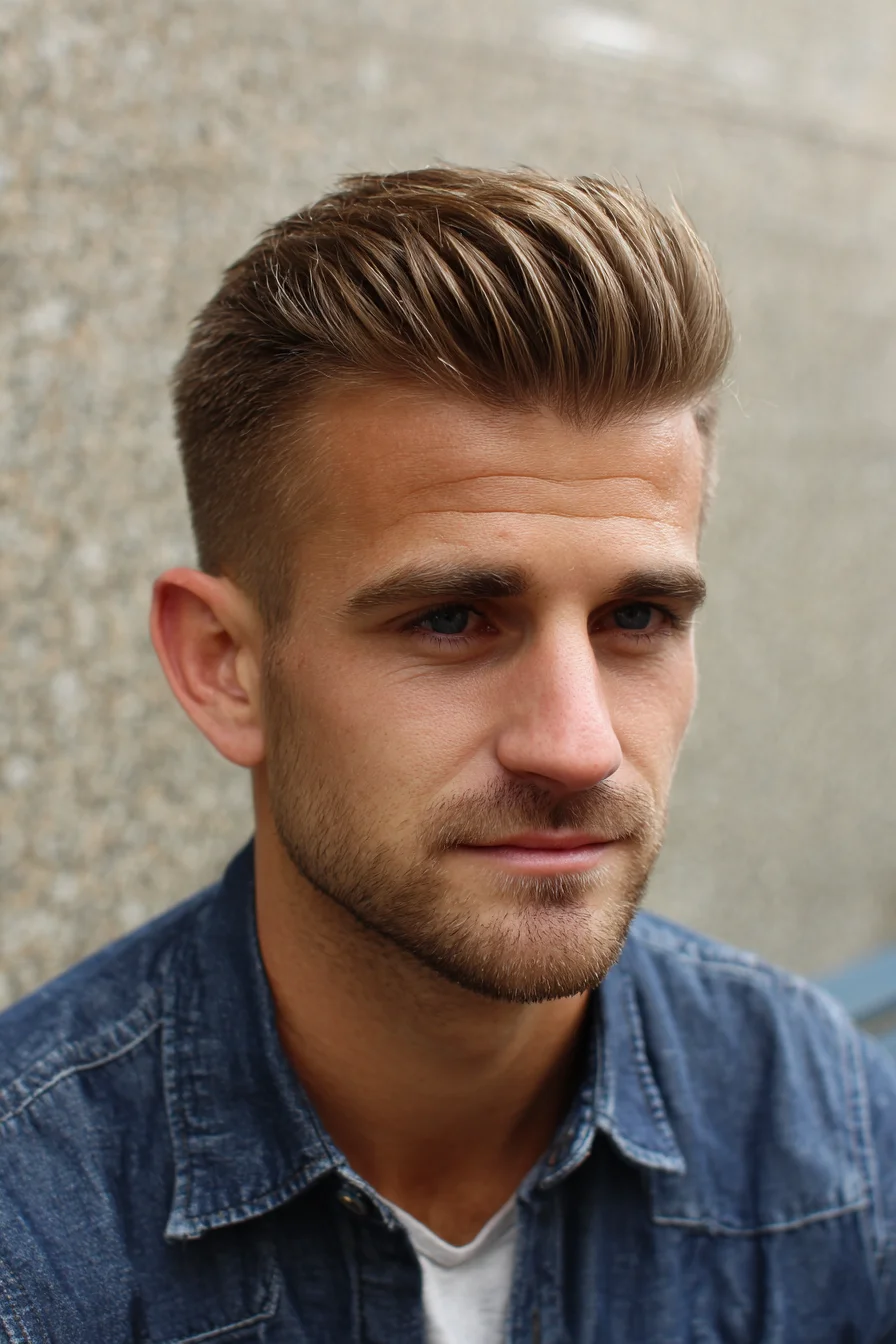 Textured Quiff with Tapered Sides - Mens Short Back & Sides