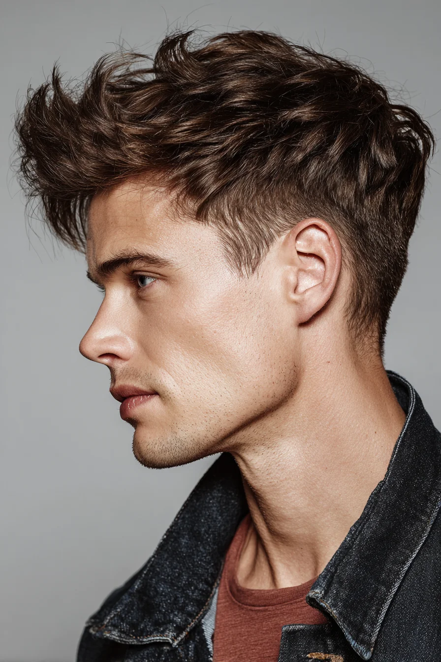 Textured Quiff with Tapered Sides — Mens Short-to-Medium Hairstyle