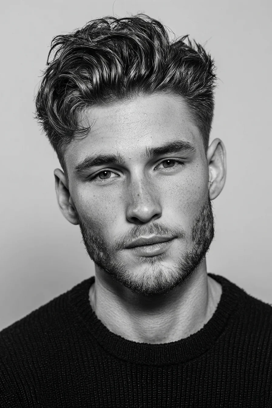 Textured Quiff with Tapered Sides — Mens Voluminous Haircut