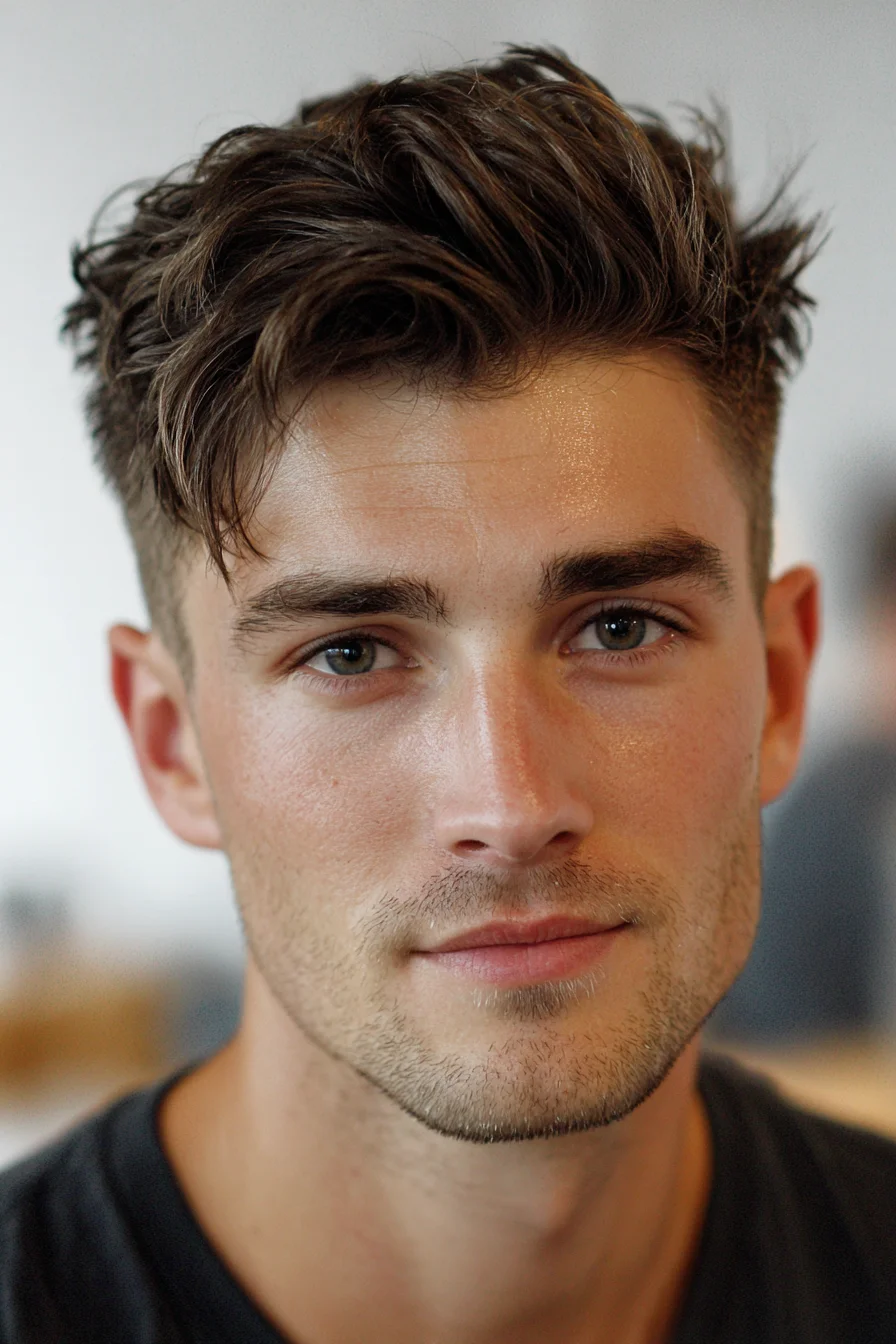 Textured Quiff with Tapered Sides — Modern Mens Short-to-Medium Hairstyle