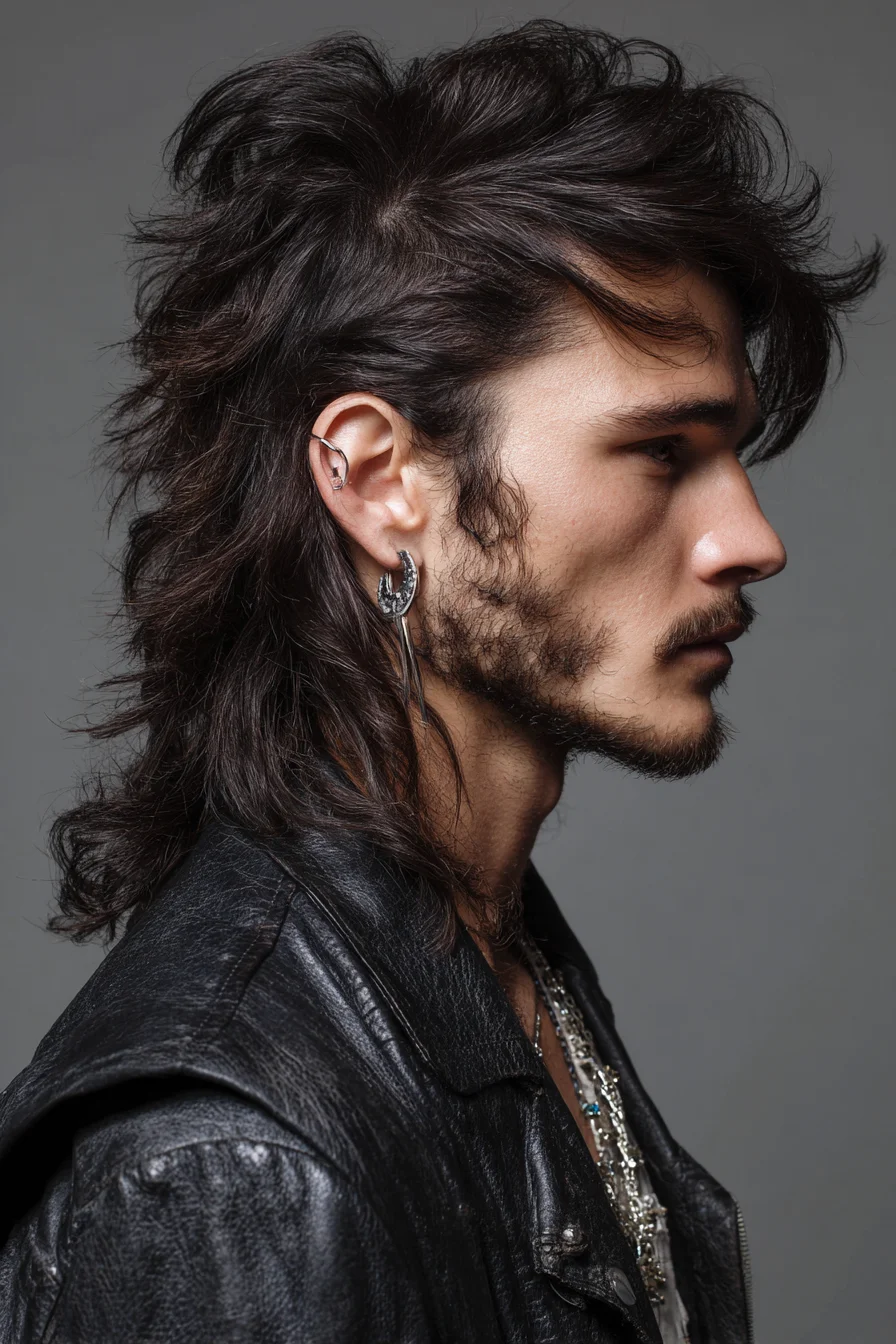 Textured Shag Mullet — Layered Medium-Length Mens Hairstyle