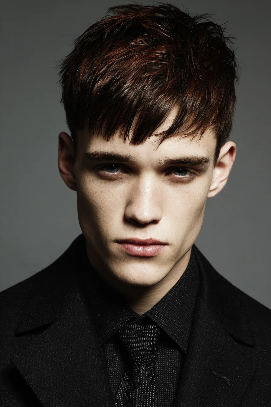 Textured Short Crop with Fringe — Modern Mens Crop Hairstyle