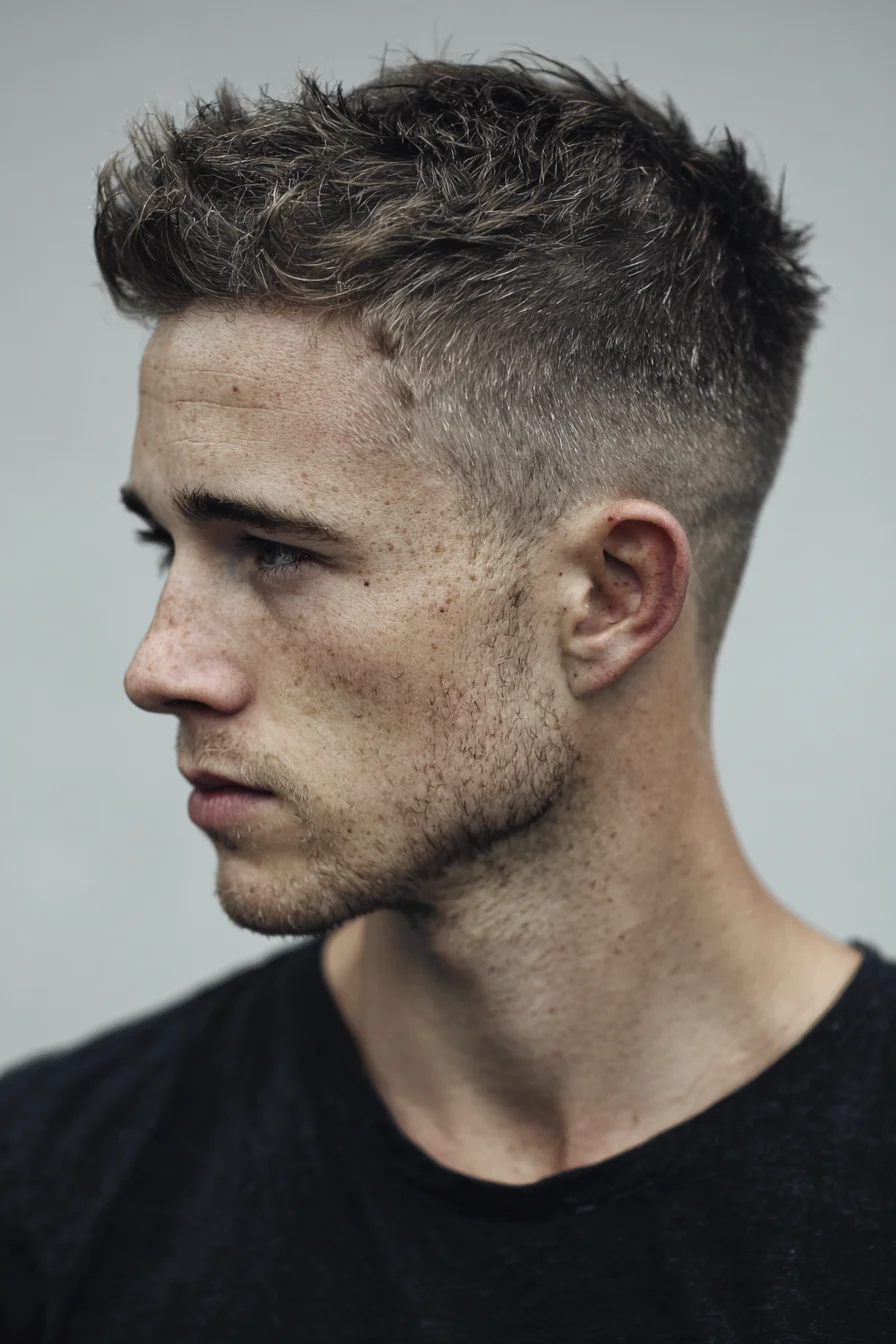 Textured Short Crop with Low Fade for Men