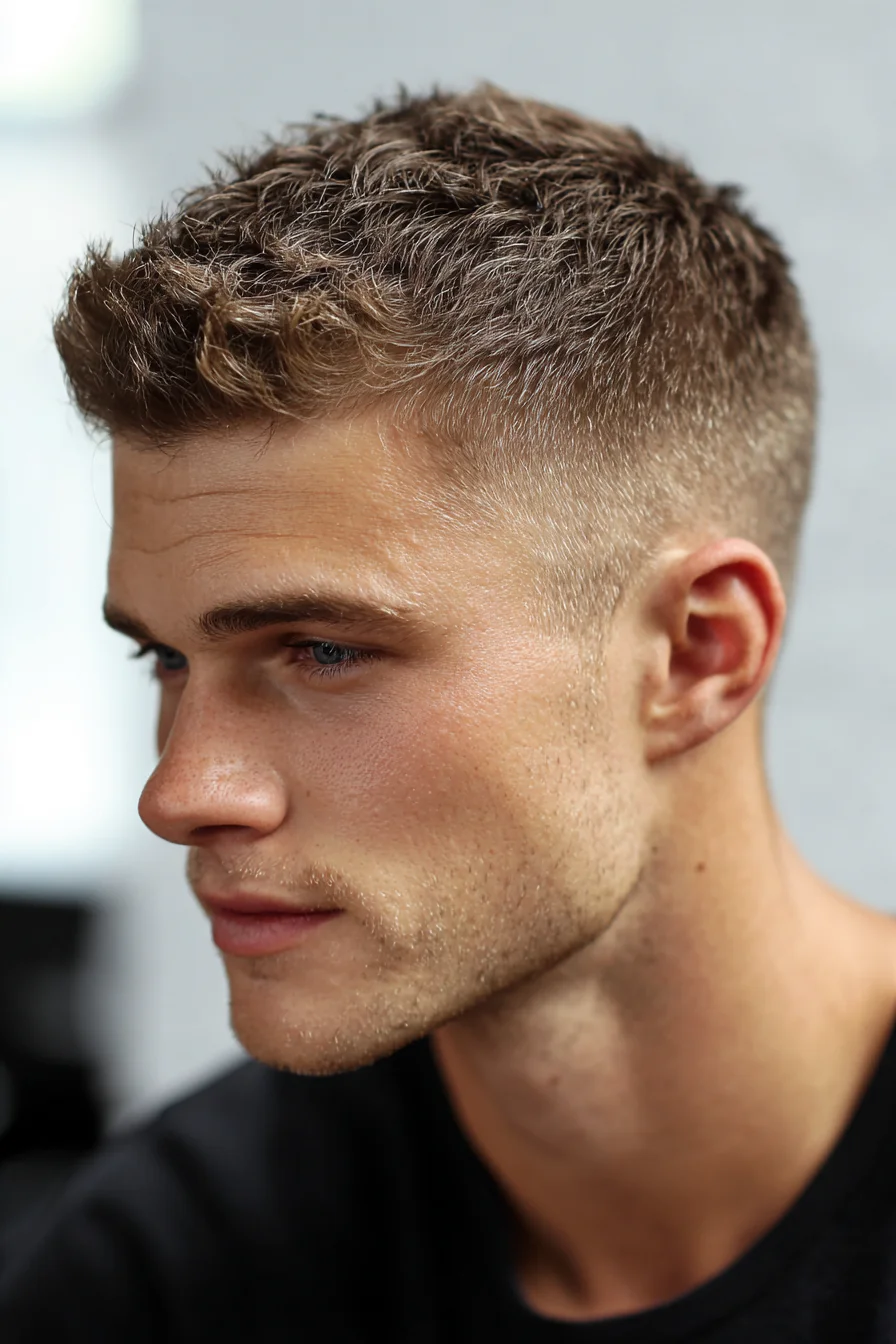 Textured Short Crop with Low Fade — Modern Mens Casual Hairstyle