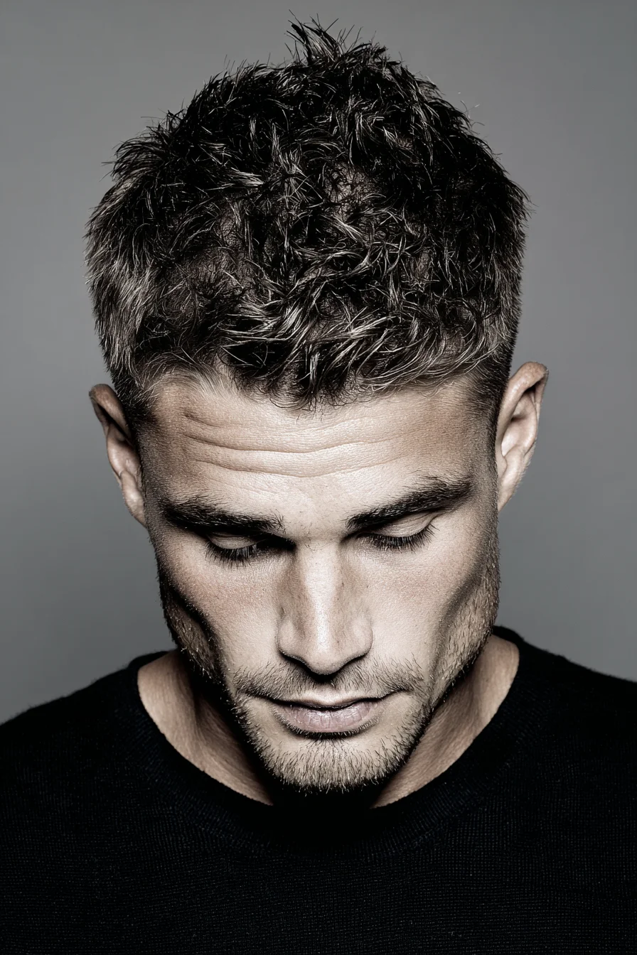Textured Short Crop with Tapered Sides — Mens Casual Spiky Hairstyle