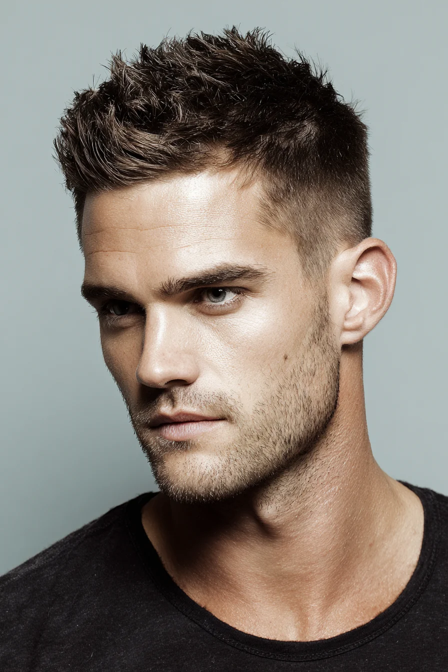 Textured Short Crop with Tapered Sides