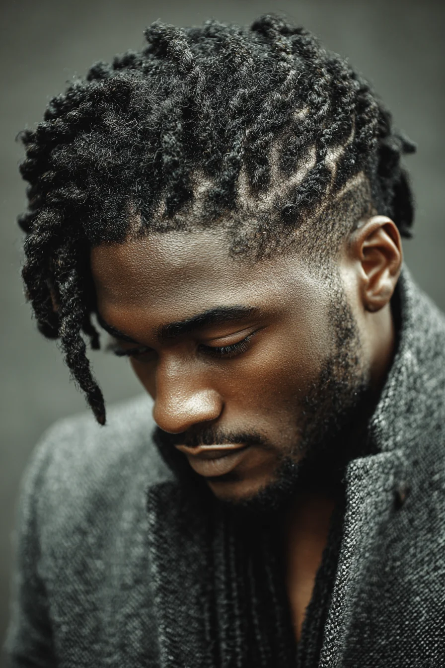 Textured Short Twists with Tapered Fade — Mens Natural Hair Style