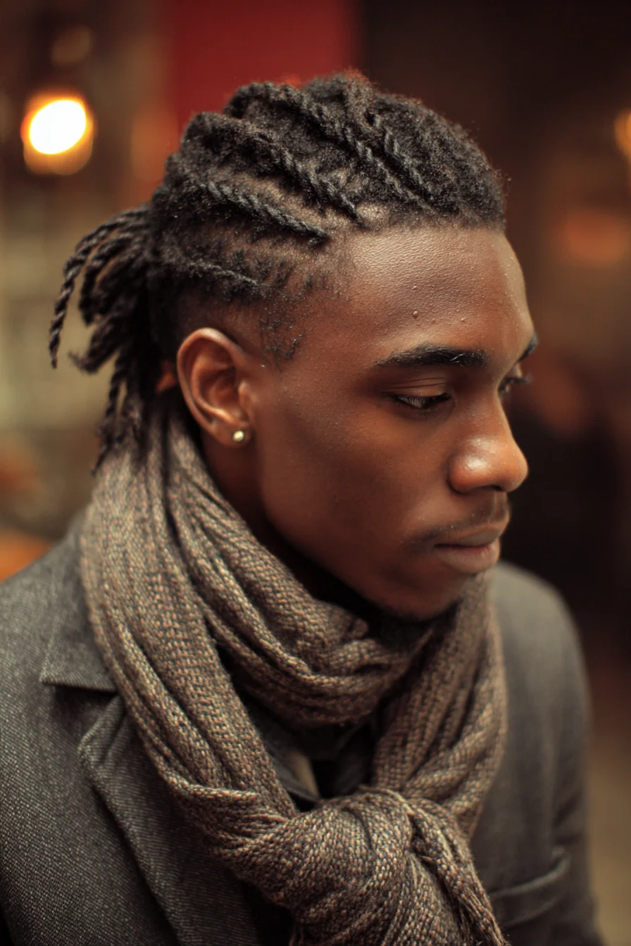Textured Short Twists with Tapered Sides — Modern Mens Twisted Updo