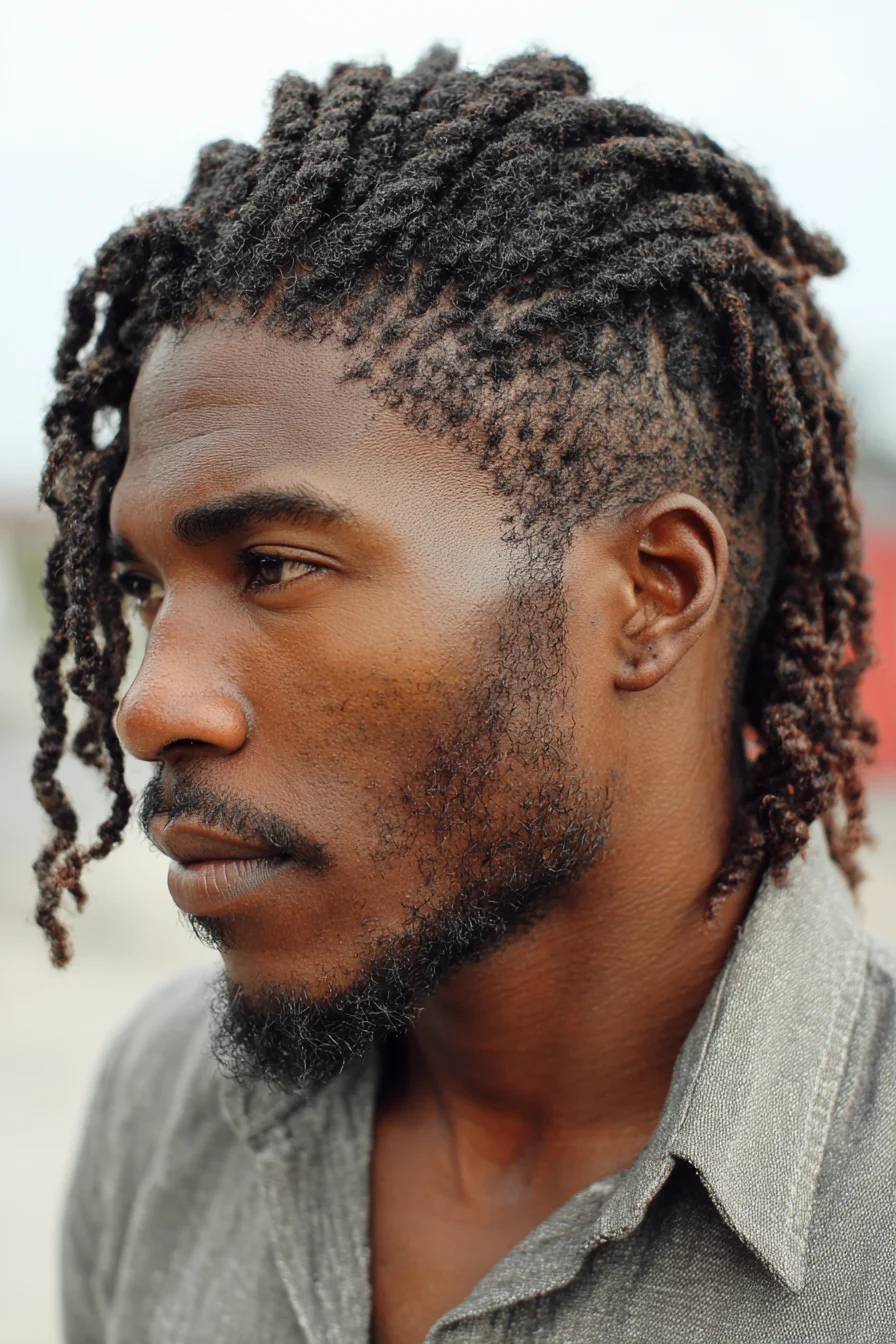 Textured Short Twists with Temple Fade — Mens Twists & Mini Locs