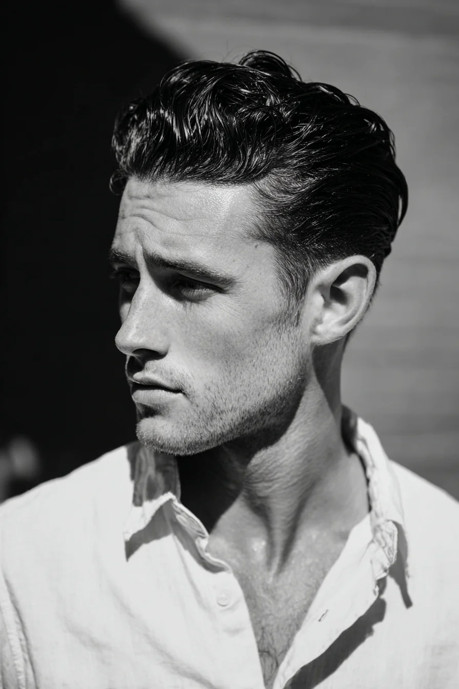 Textured Slick-Back Hairstyle for Men — Modern Classic with Volume