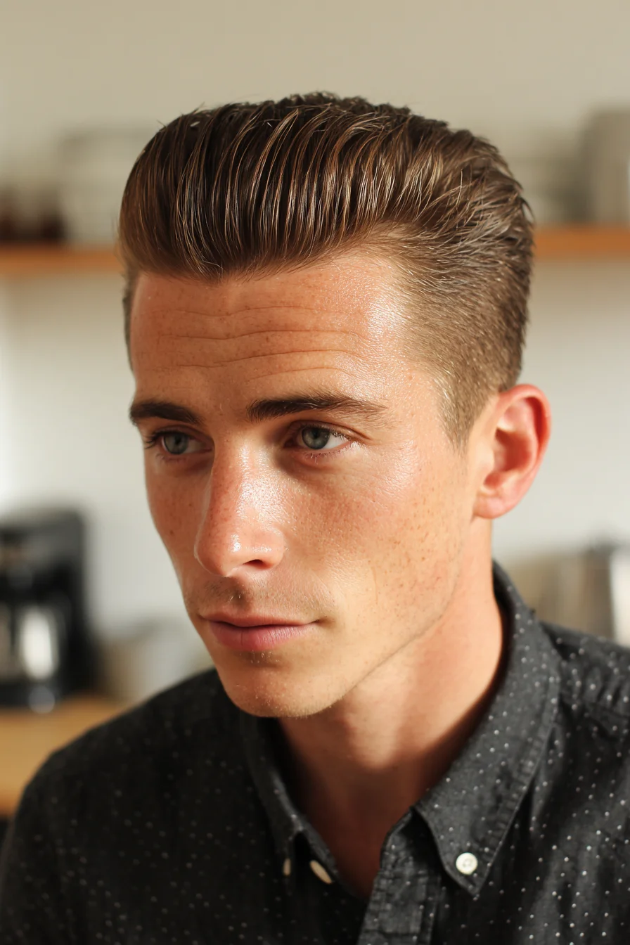 Textured Slick-Back with Tapered Sides — Modern Mens Haircut