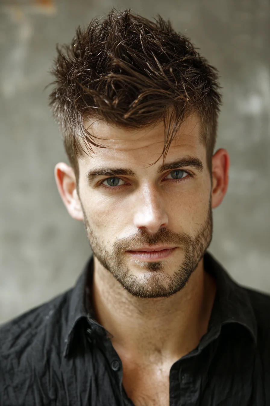 Textured Spiky Crop with Short Sides — Modern Mens Hairstyle