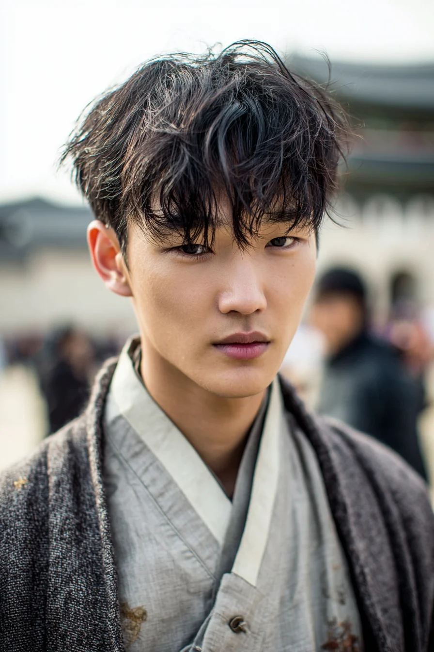 Textured Tousled Fringe — Modern Wavy Crop for Men