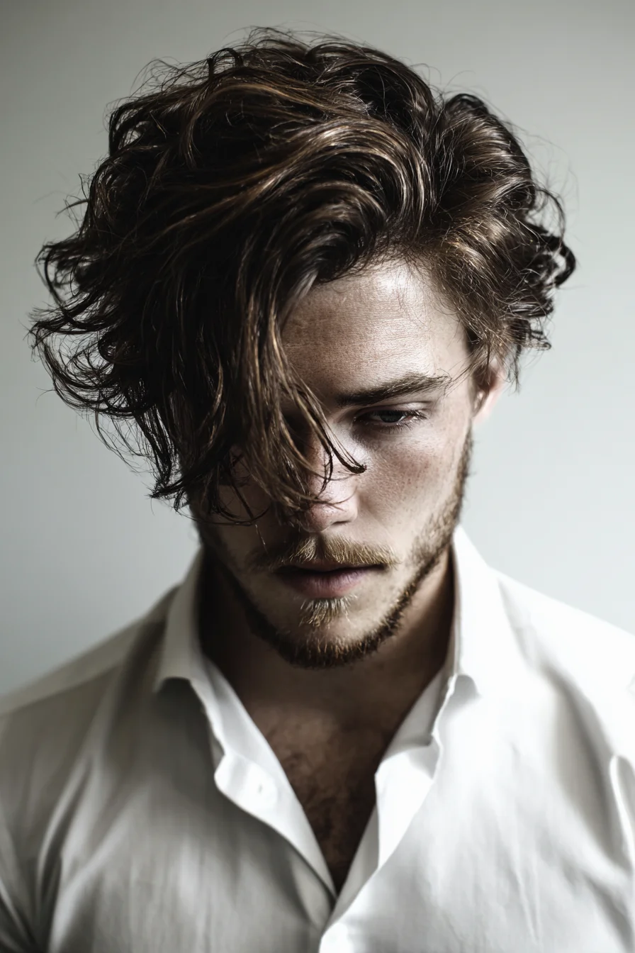 Textured Tousled Medium-Length Fringe for Men