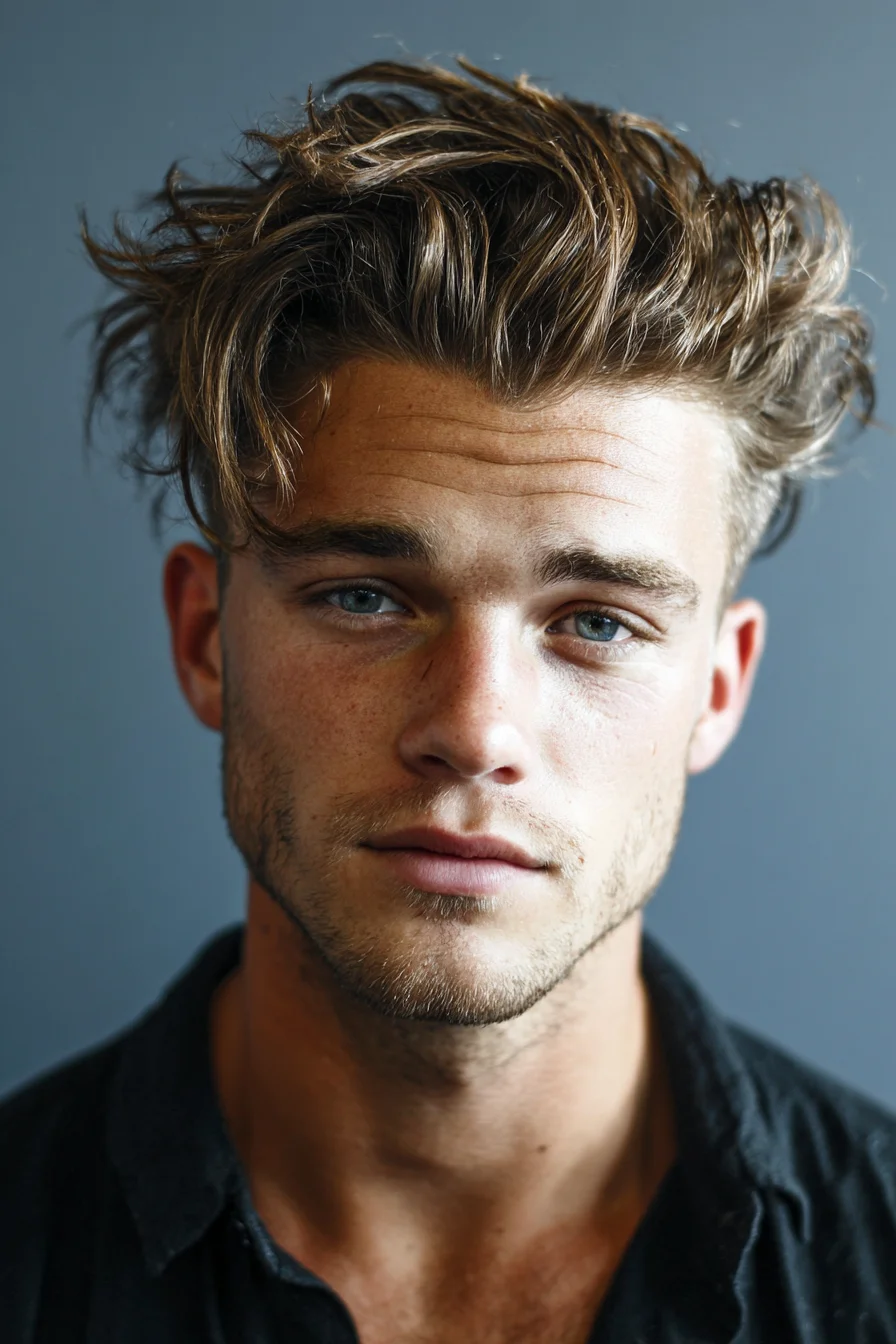 Textured Tousled Quiff — Modern Mens Medium-Length Hairstyle
