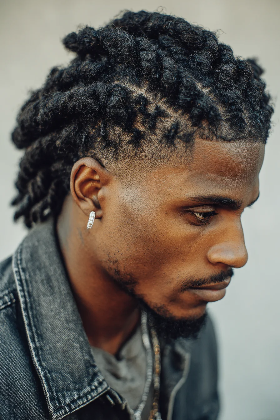 Textured Two-Strand Twist Crop with Low Taper Fade for Men