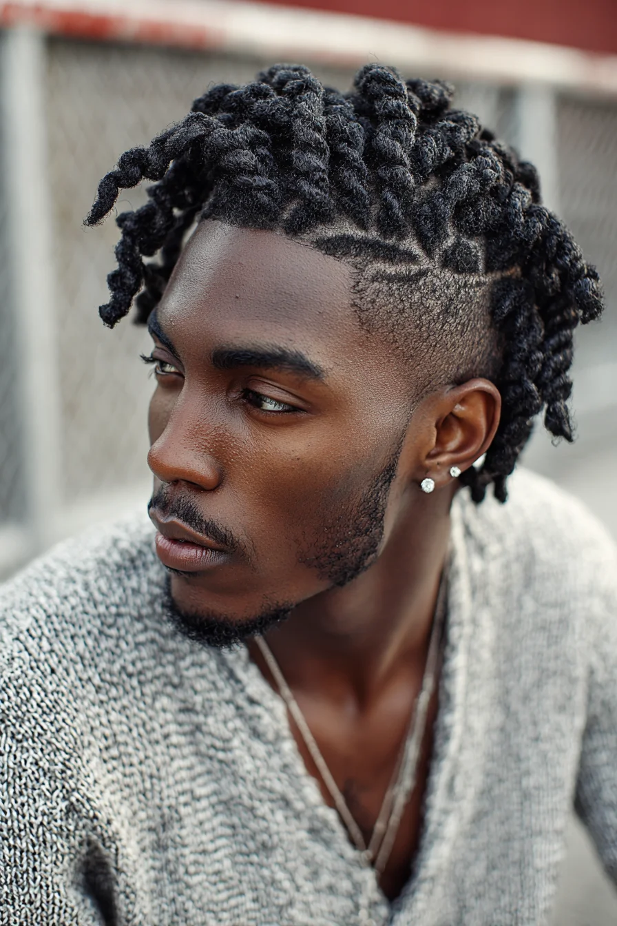 Textured Two‑Strand Twists with Low Skin Fade — Mens Modern Twist Cut