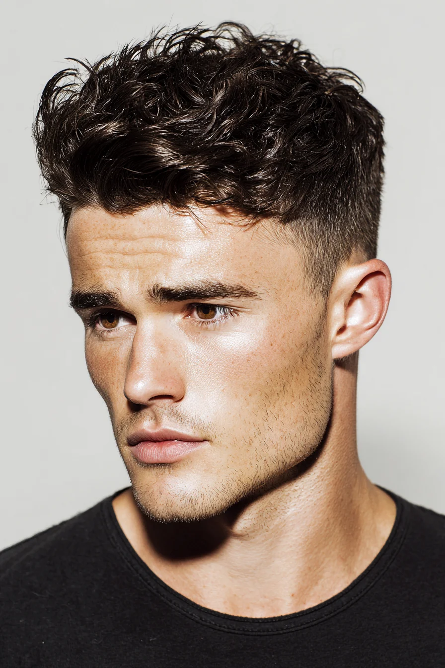Textured Wavy Crop with Low Fade — Mens Modern Short Hairstyle