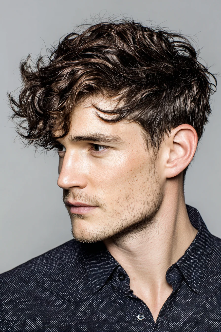 Textured Wavy Fringe with Short Taper — Modern Mens Hairstyle
