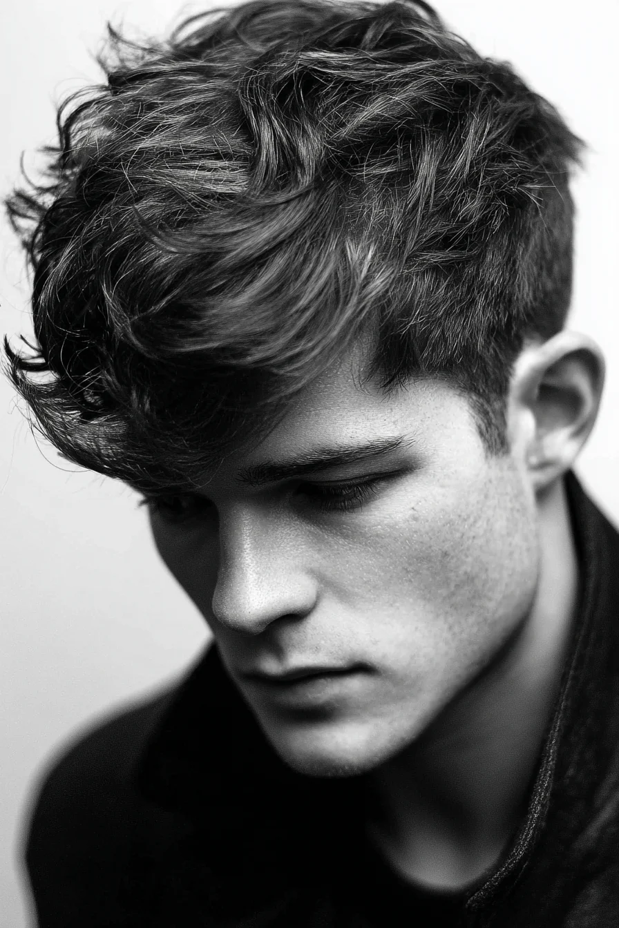 Textured Wavy Fringe with Short Tapered Sides — Modern Mens Hairstyle