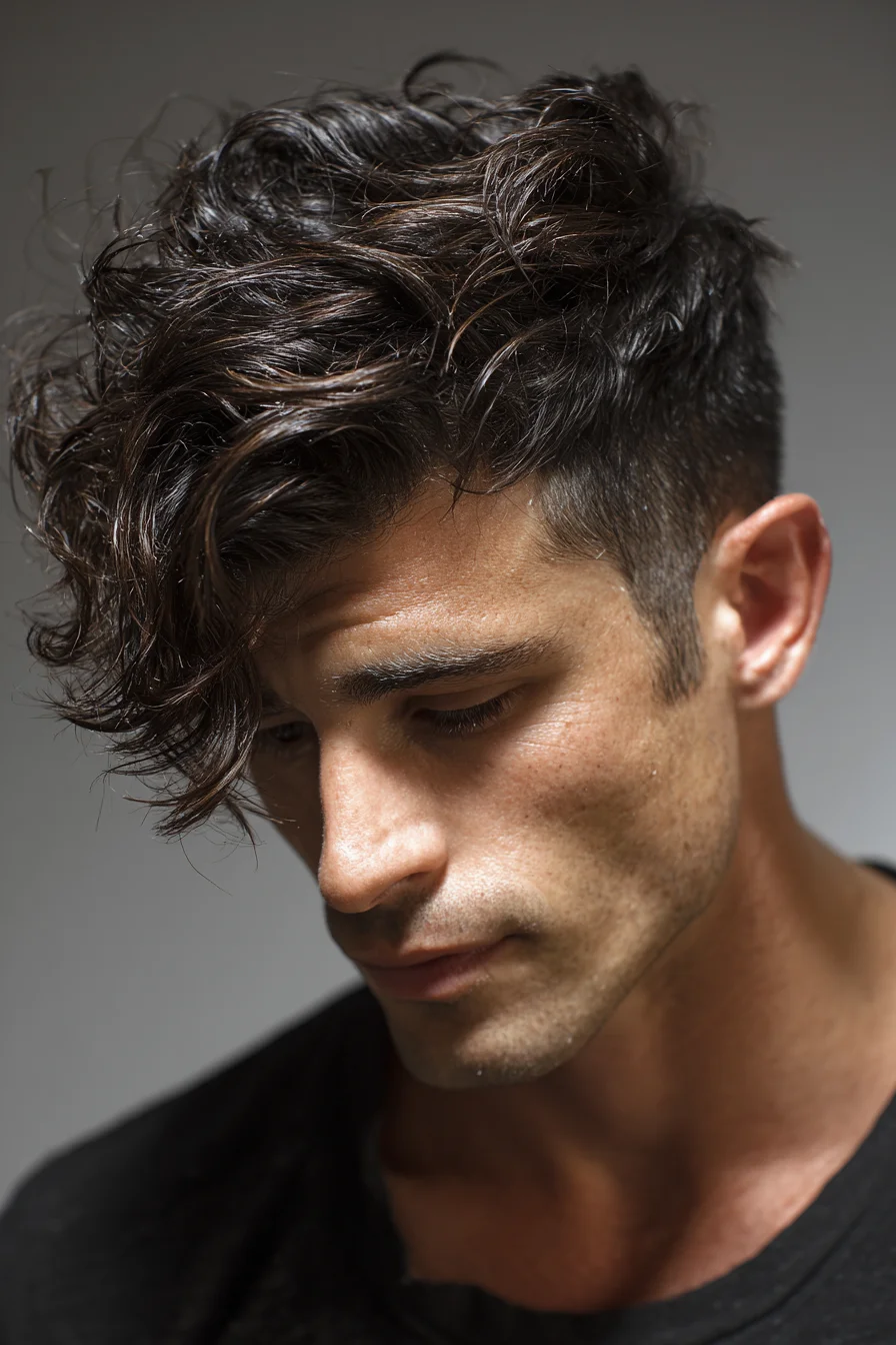Textured Wavy Fringe with Tapered Sides — Modern Mens Hairstyle