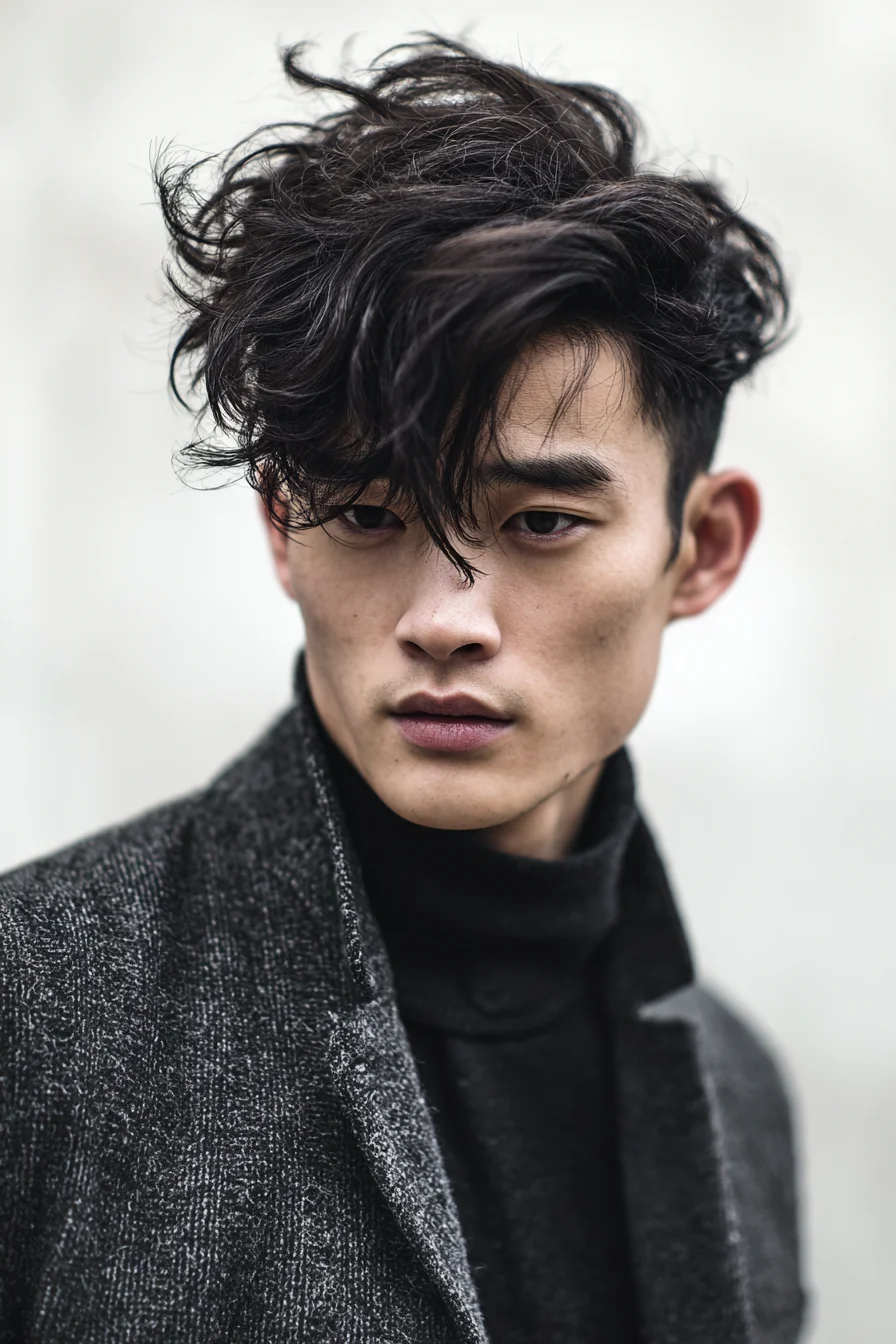 Textured Wavy Fringe with Tapered Sides — Modern Mens Hairstyle