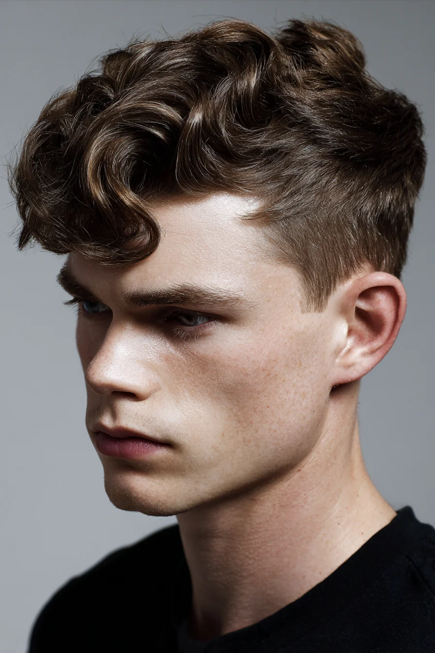 Textured Wavy Fringe with Tapered Sides — Modern Mens Short Hairstyle