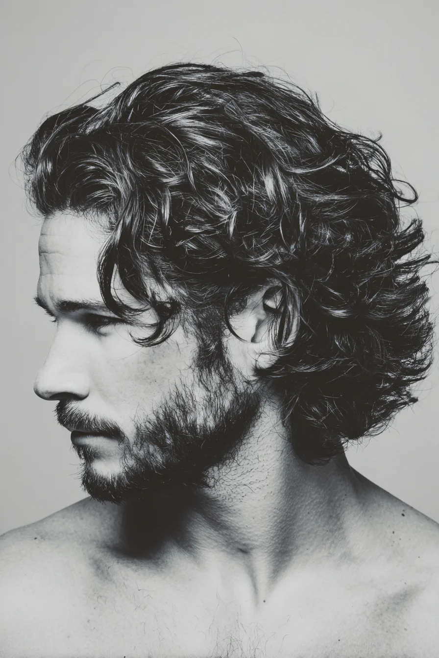 Textured Wavy Medium-Length Cut for Men