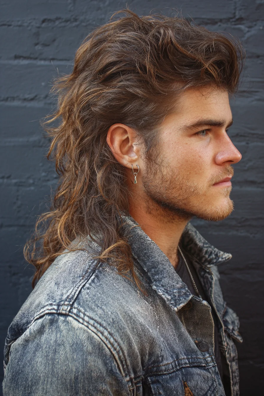 Textured Wavy Mullet for Men — Modern Long-Top, Short-Sides Style