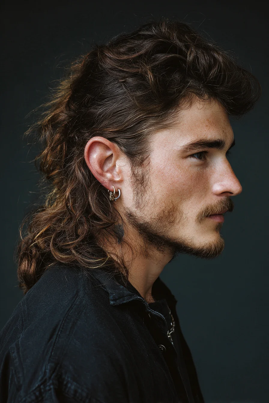Textured Wavy Mullet with Tapered Sides — Modern Long Mens Hairstyle