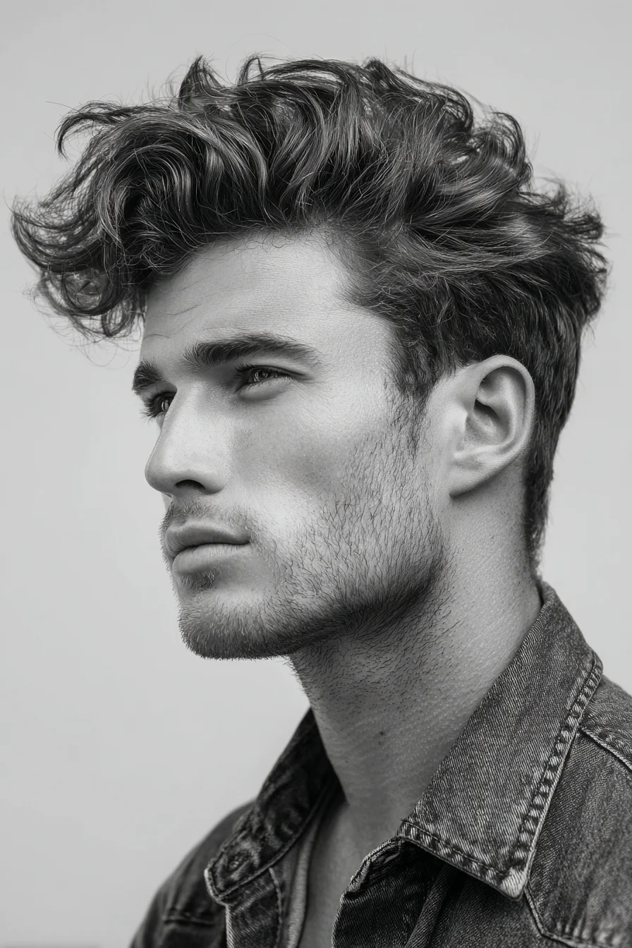 Textured Wavy Quiff for Men — Voluminous Modern Hairstyle