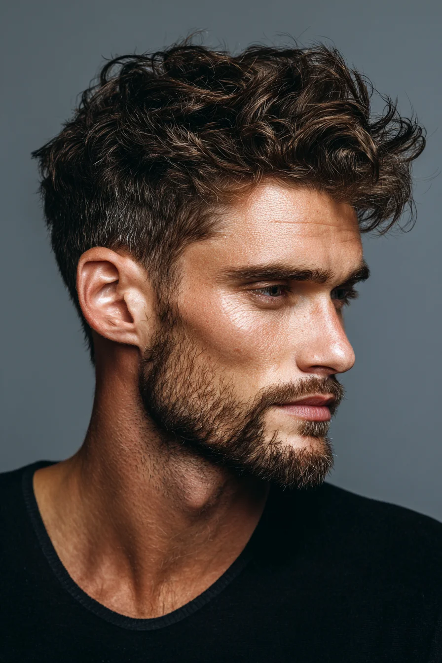 Textured Wavy Top with Low Taper – Modern Mens Hairstyle