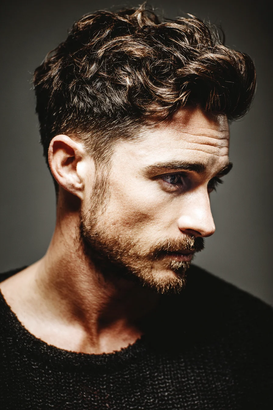 Textured Wavy Top with Tapered Sides — Modern Mens Hairstyle