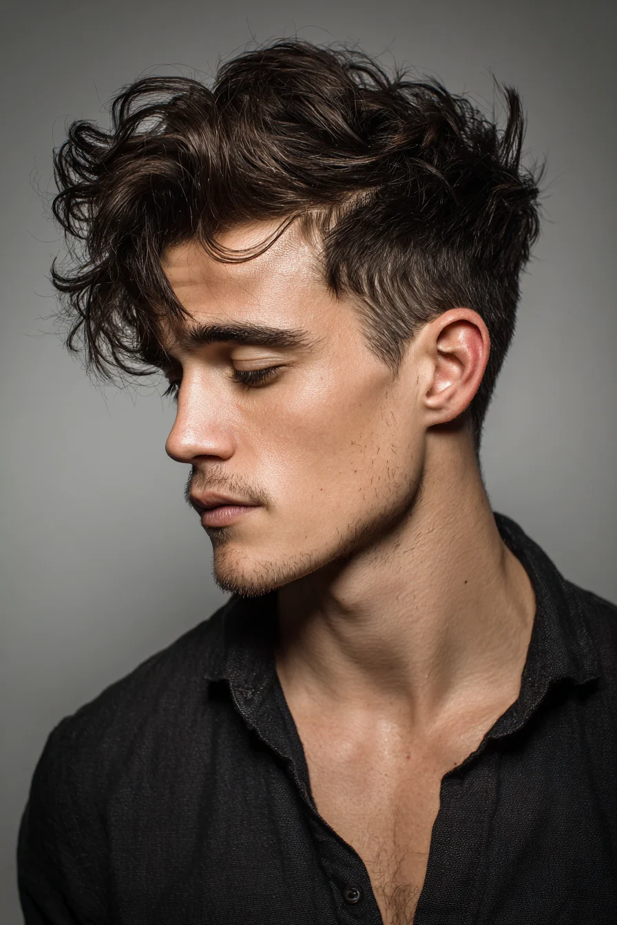 Textured Wavy Top with Tapered Sides — Modern Mens Hairstyle