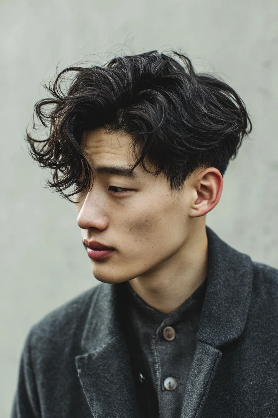 Textured Wavy Top with Tapered Sides — Modern Mens Medium-Length Cut
