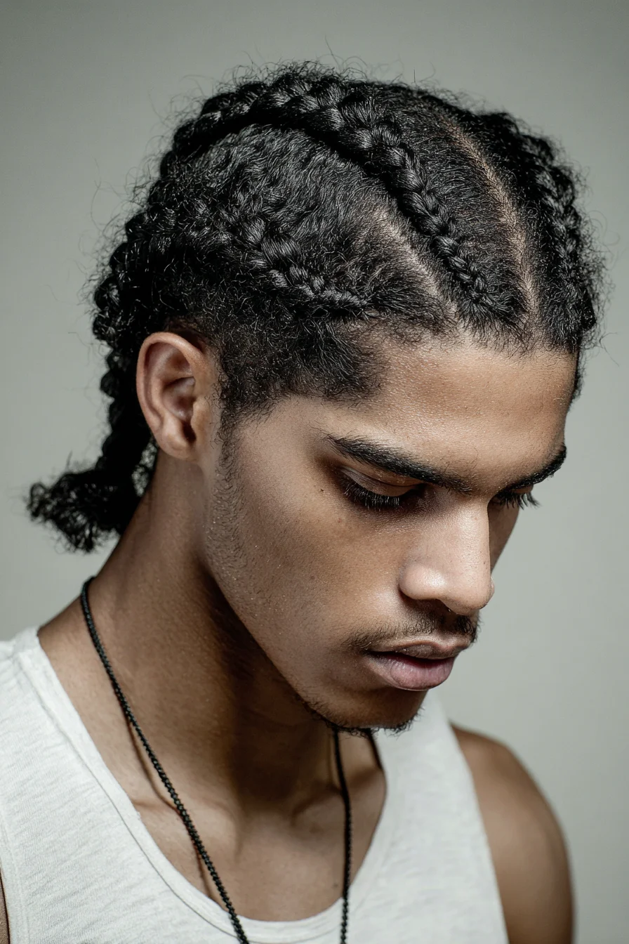 Tight Cornrow Braids for Men — Textured Low-Profile Style