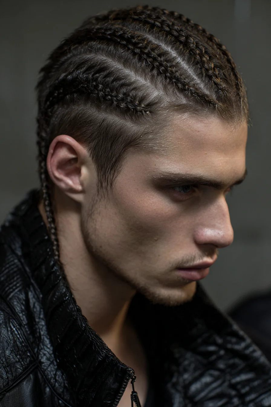 Tight Cornrow Braids with Short Sides — Mens Braided Hairstyle